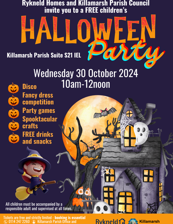 Children’S Halloween Party Flyer Killamarsh